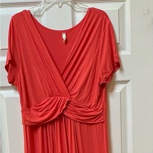 Coral pink maxi maternity dress pink blush